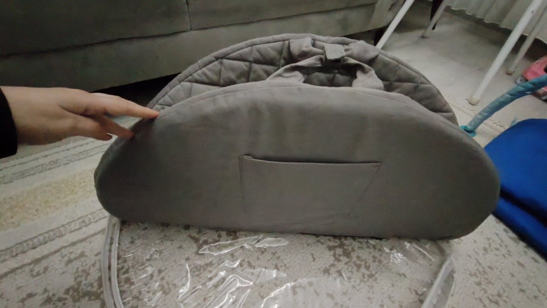 Yataş Gri Kapitone Yuvarlak Bebek Mat - Görsel 5