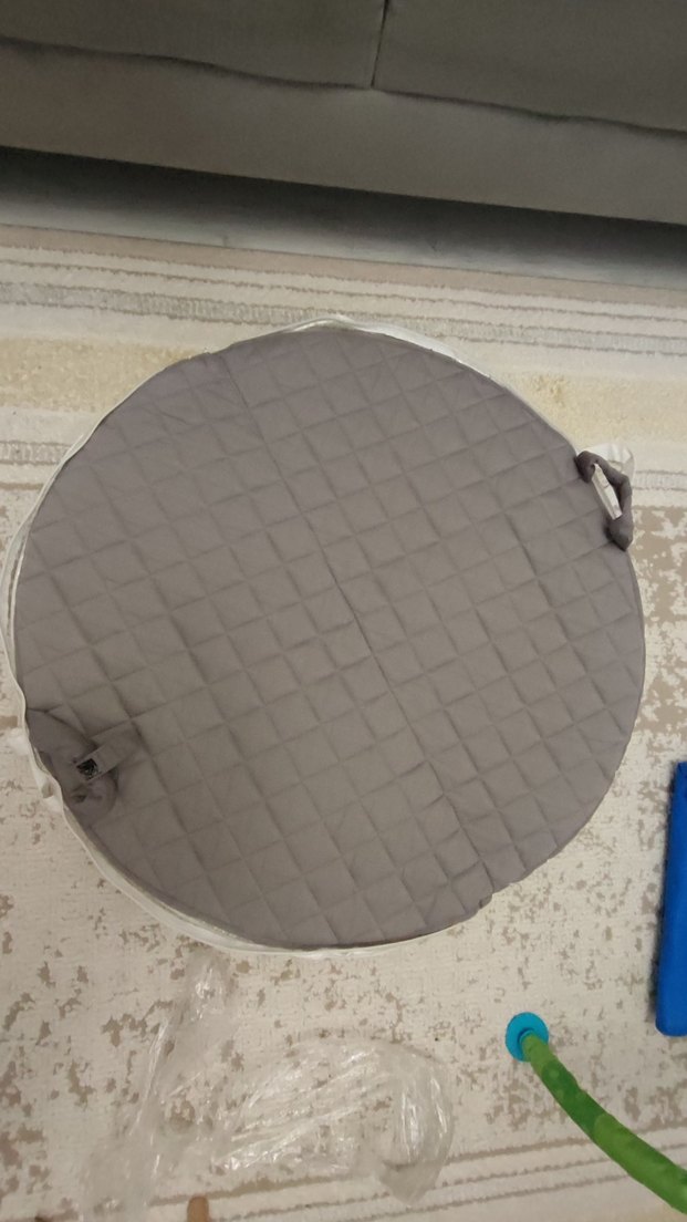 Yataş Gri Kapitone Yuvarlak Bebek Mat - Görsel 4