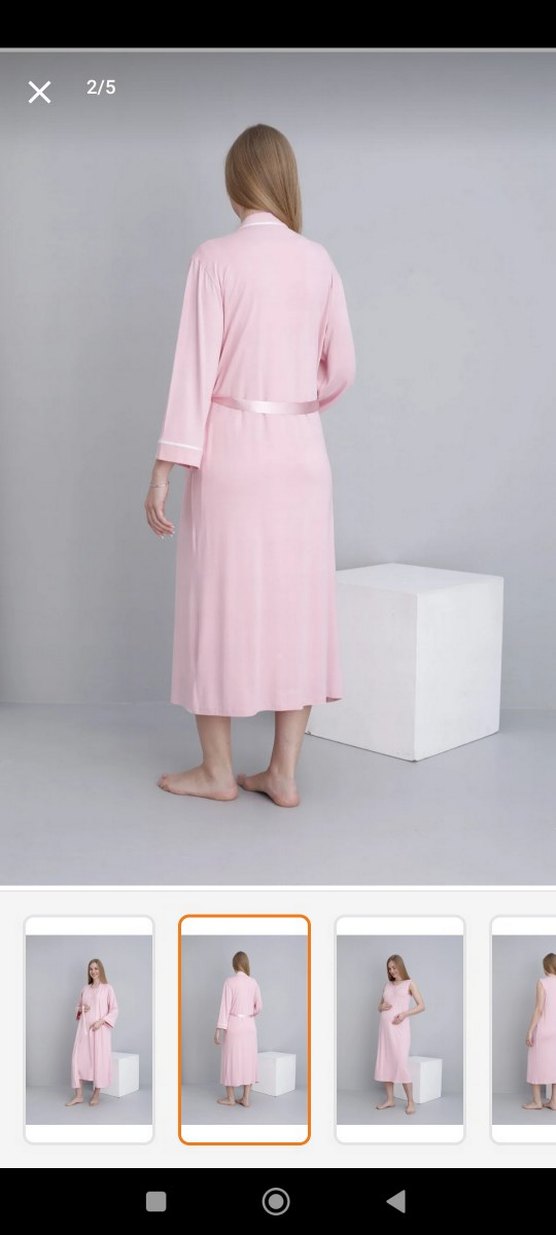 Pembe Uzun Hamile ve Emzirme Geceliği - Görsel 2