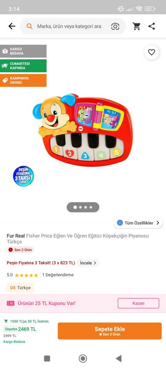Fisher Price Eğitici Köpekçiğin Piyanosu (Türkçe) - Görsel 4