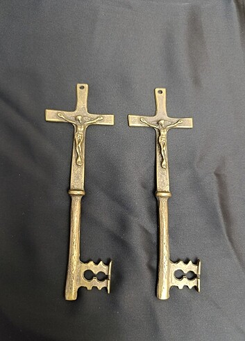 Metal Pirinç Anahtar Duvar Süsü 2 Adet