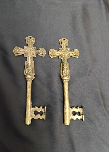 Metal Pirinç Anahtar Duvar Süsü 2 Adet