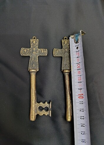  Beden altın Renk Metal Pirinç Anahtar Duvar Süsü 2 Adet