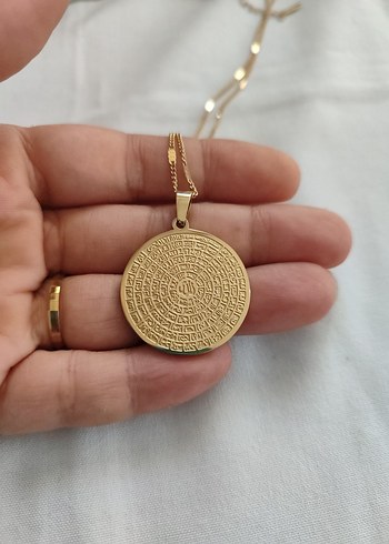 Beden 316 L Çelik Esmaül hüsna Altın Renkli Kadın Kolye