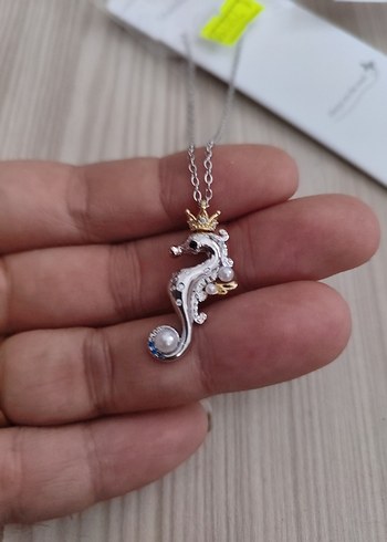 316 L Çelik Taçlı Denizatı Figürlü Zincir Kolye