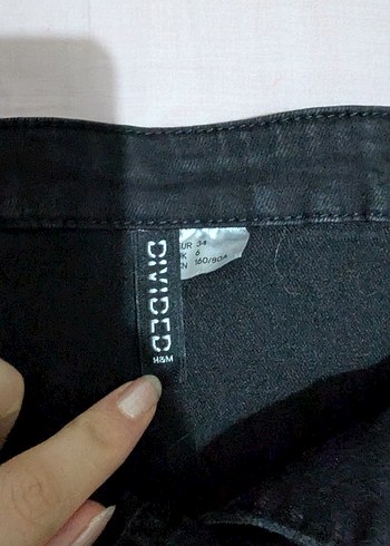 H&M Siyah Düğmeli Kot Elbise