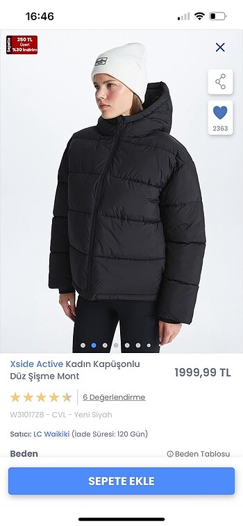 LC Waikiki siyah şişme mont