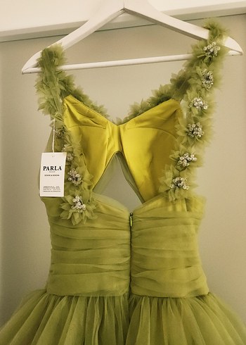 Bohem Uzun Kat Kat Tül Abiye Elbise - Görsel 6