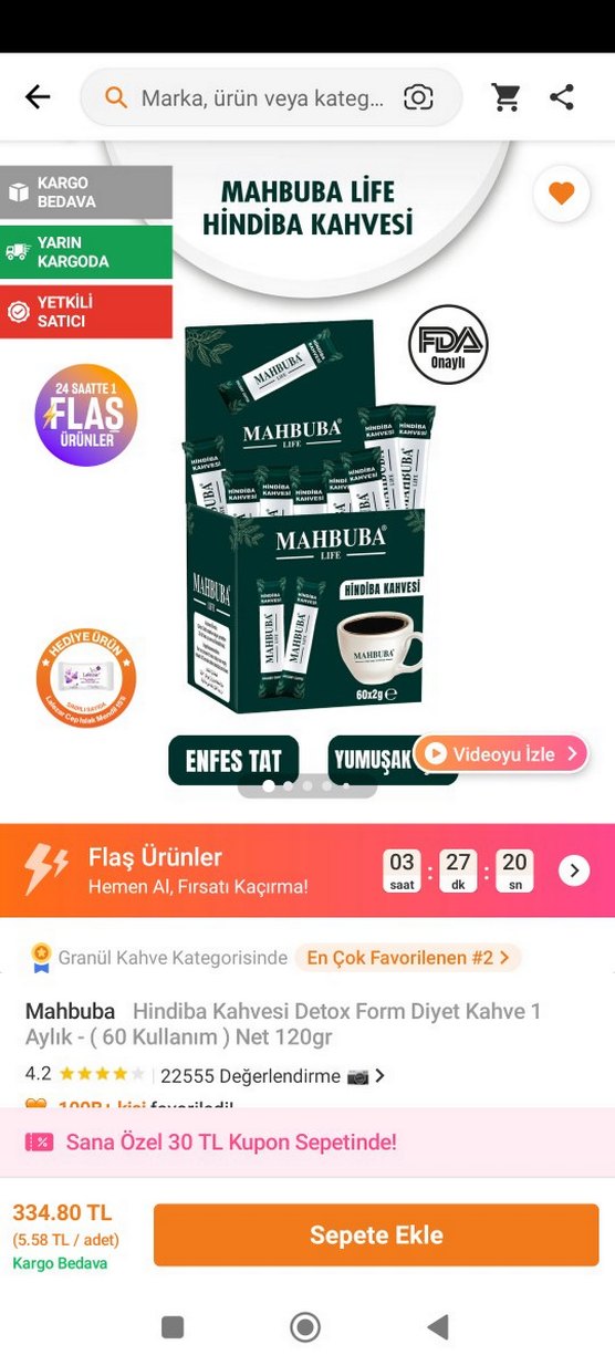 Mahbuba Life Hindiba Kahvesi 60x2gr - Görsel 2