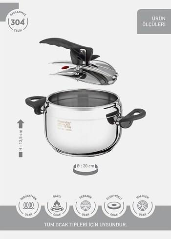 Hascevher Paslanmaz Çelik Düdüklü Tencere - Görsel 7