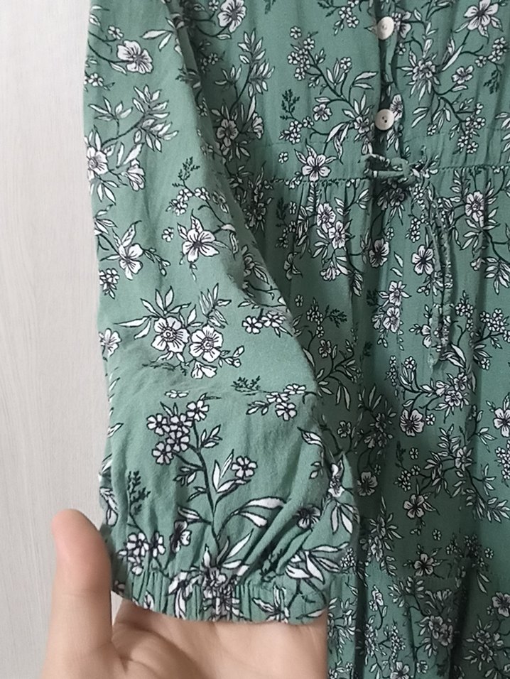 Yeşil Uzun Bohem Kadın Elbise - Görsel 5