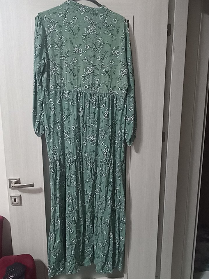 Yeşil Uzun Bohem Kadın Elbise - Görsel 3