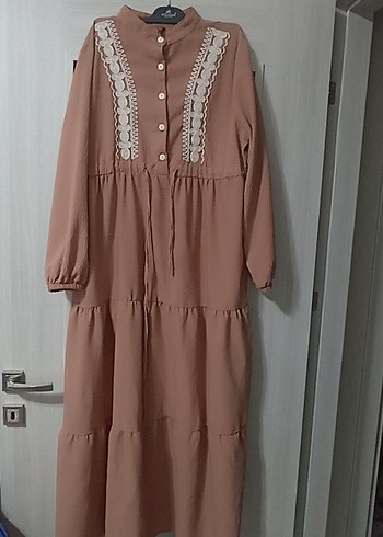 Nakışlı Dantel Detaylı Uzun Elbise - Görsel 2