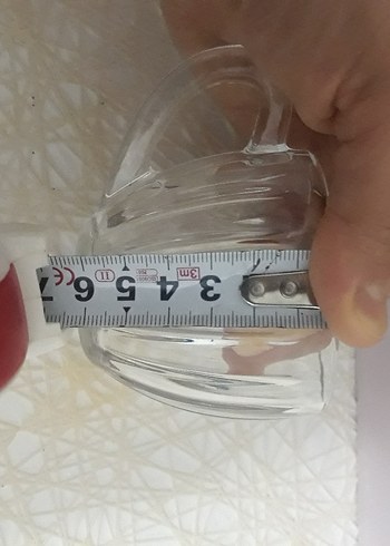 Şeffaf Cam Kulplu Fincan ve Tabak Seti - Görsel 3