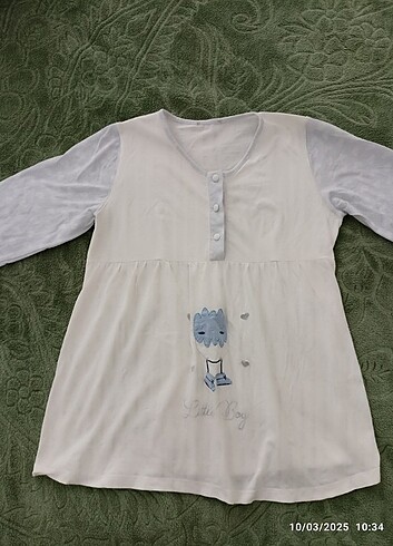 l Beden beyaz Renk Sabahlıkli pijama takımı 
