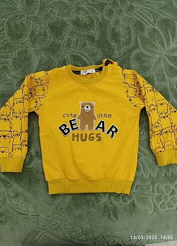 18-24 Ay Beden sarı Renk Çocuk sweatshirt