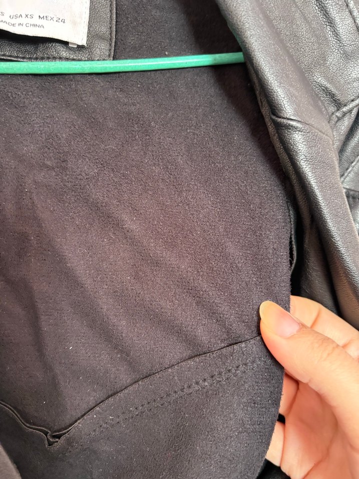 Kadın Siyah Deri Biker Ceket - Görsel 4