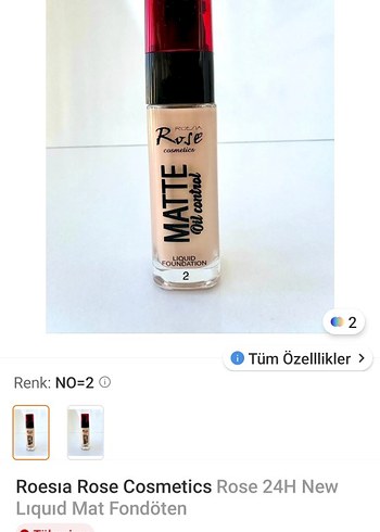 Roesia Rose 24H Mat Sıvı Fondöten - No 2