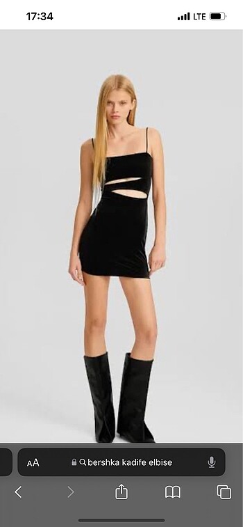 Bershka kadife elbise