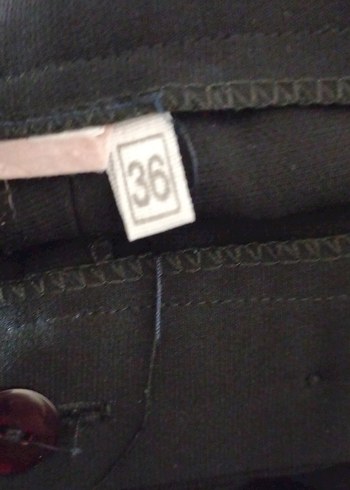 36 Beden Kadın Siyah Piliseli Ofis Kumaş Pantolon