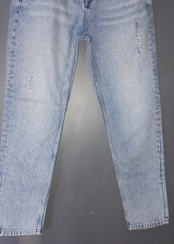 Kadın Mavi Pastel Loose Fit Denim Pantolon