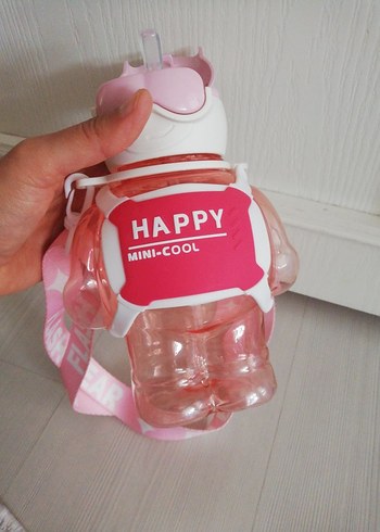 Renkli Pembe Çocuk Termos Şişesi - Görsel 4