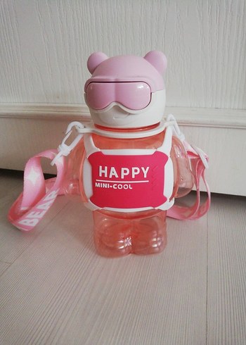 Renkli Pembe Çocuk Termos Şişesi - Görsel 2