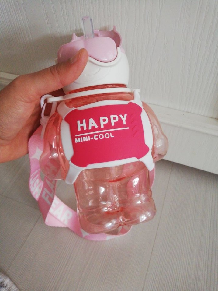 Renkli Pembe Çocuk Termos Şişesi - Görsel 4