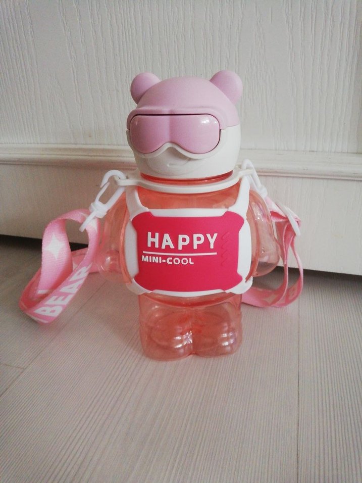 Renkli Pembe Çocuk Termos Şişesi - Görsel 2