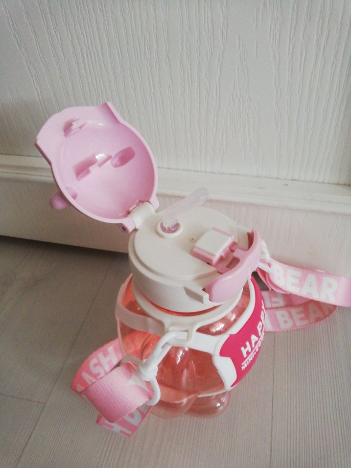 Renkli Pembe Çocuk Termos Şişesi - Görsel 3