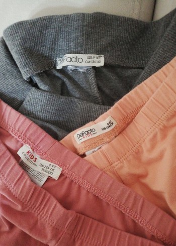 Pembe ve Gri Baskılı Kız Taytları - Görsel 4