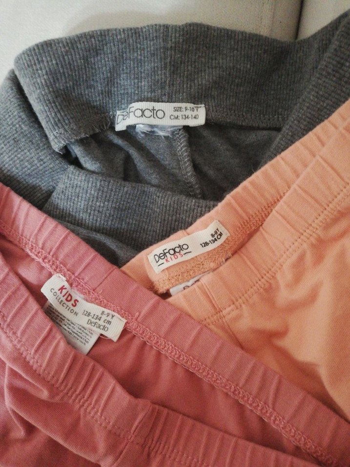 Pembe ve Gri Baskılı Kız Taytları - Görsel 4