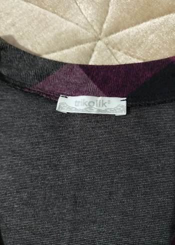 Bordo Gri Kareli Bolero - Görsel 5