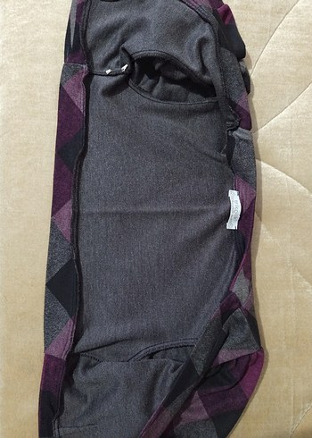 Bordo Gri Kareli Bolero - Görsel 4