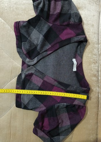 Bordo Gri Kareli Bolero - Görsel 6