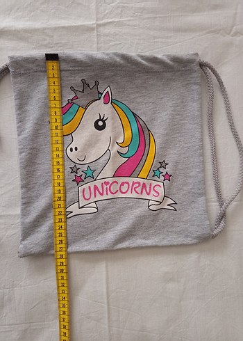 Gri Unicorn Baskılı Çanta - Görsel 4