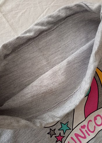 Gri Unicorn Baskılı Çanta - Görsel 5