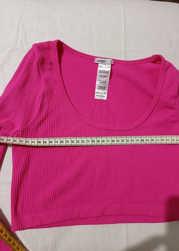 Pembe Uzun Kollu Crop Top - Görsel 4