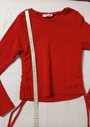 Kırmızı Uzun Kollu Kadın üst - Görsel 3