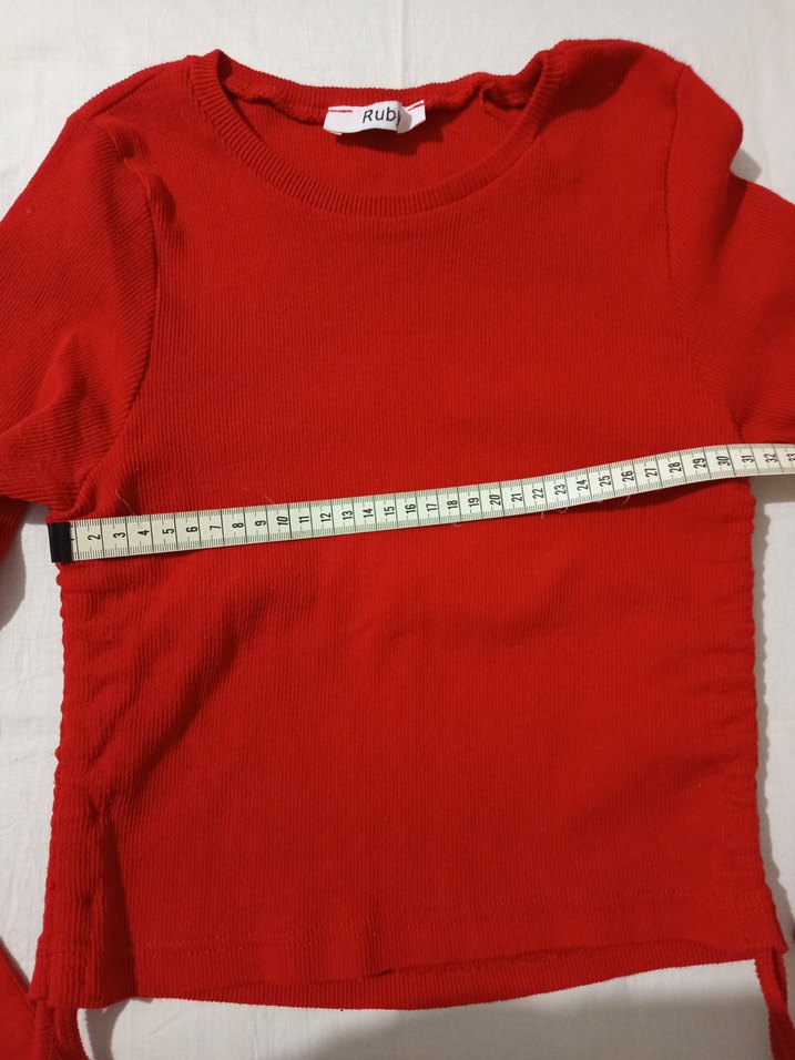 Kırmızı Uzun Kollu Kadın üst - Görsel 4