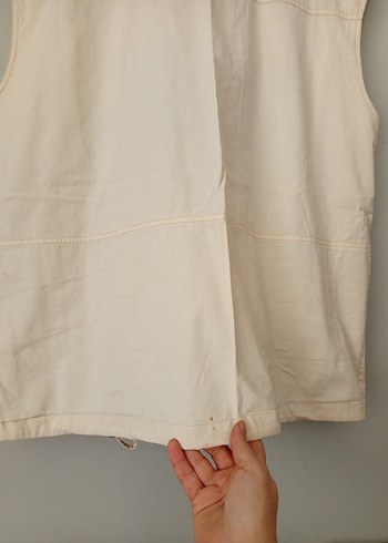 Bej Keten Düğmeli Erkek Yelek - Görsel 11