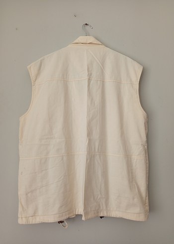 Bej Keten Düğmeli Erkek Yelek - Görsel 2