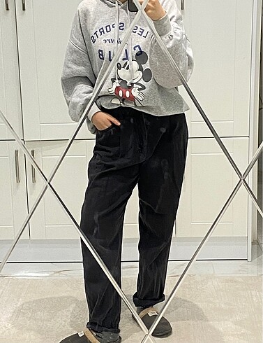 h&m siyah baggy jean