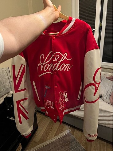 l Beden kırmızı Renk Saintgreyhills london bomber ceket