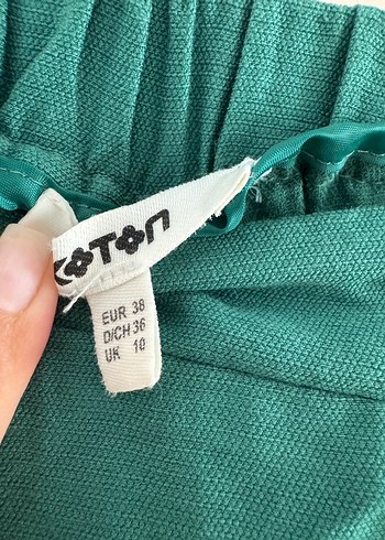 Koton Kadın Yeşil Salaş Uzun Kumaş Pantolon