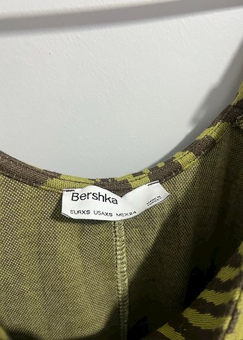 xs Beden Kahverengi Zebra Desenli Mini Elbise