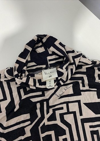H&M Desenli Siyah Balıkçı Yaka Kadın Bluz