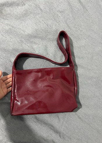 Bordo Parlak Deri Kadın Çanta