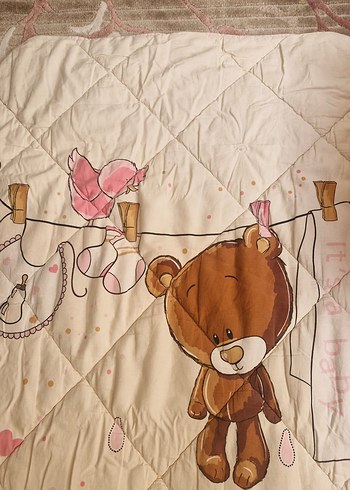 Nakışlı Kahverengi Bebek yorganı - Görsel 2