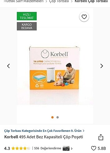 Korbell çöp poşeti